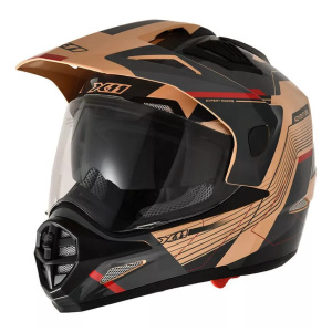 Capacete X11 Crossover Adv Areia Brilhante C/ Óculos