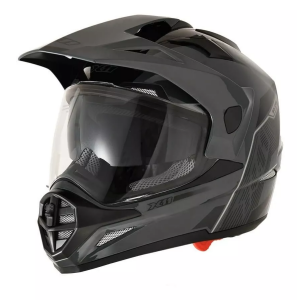 Capacete X11 Crossover Solides Cinza Brilhante C/ Óculos