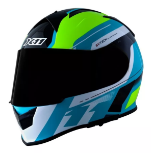 Capacete X11 Revo Pro Eleven Wsp Azul Neon C/ Óculos
