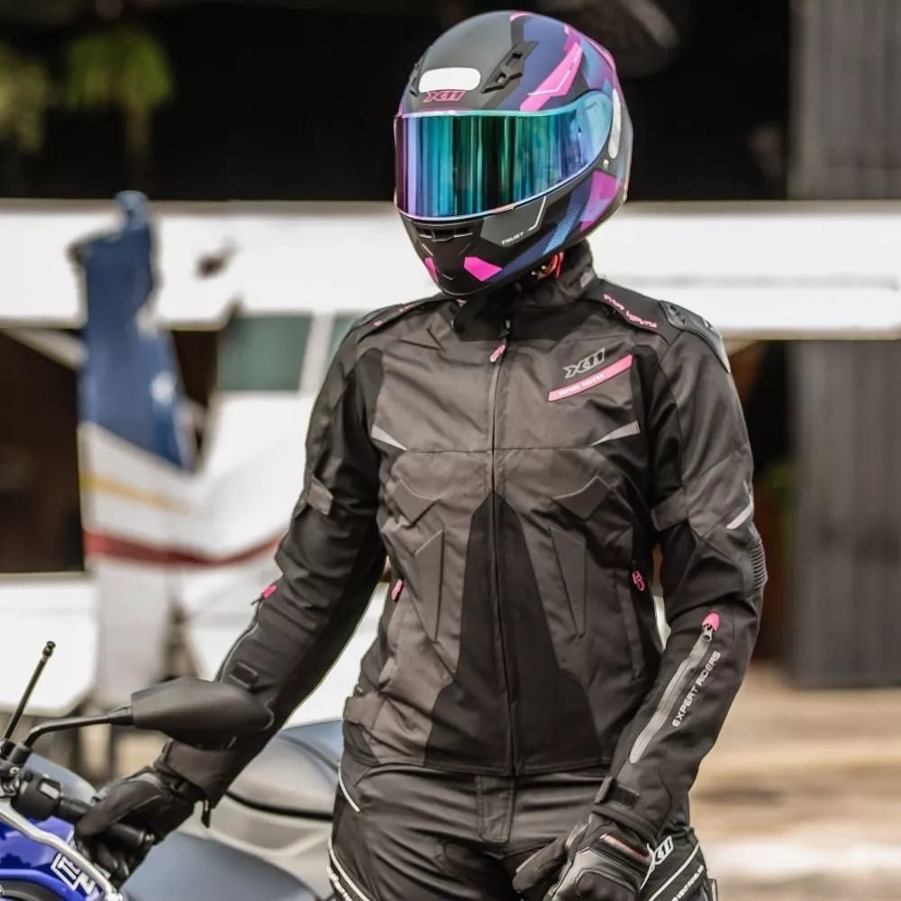 Jaqueta X11 Evo4 Feminina Rosa Impermeável Proteção Moto - Imagem 3