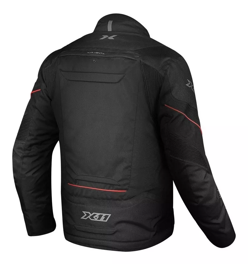 Jaqueta X11 Iron3 Masculina Preta E Vermelha Proteção Moto