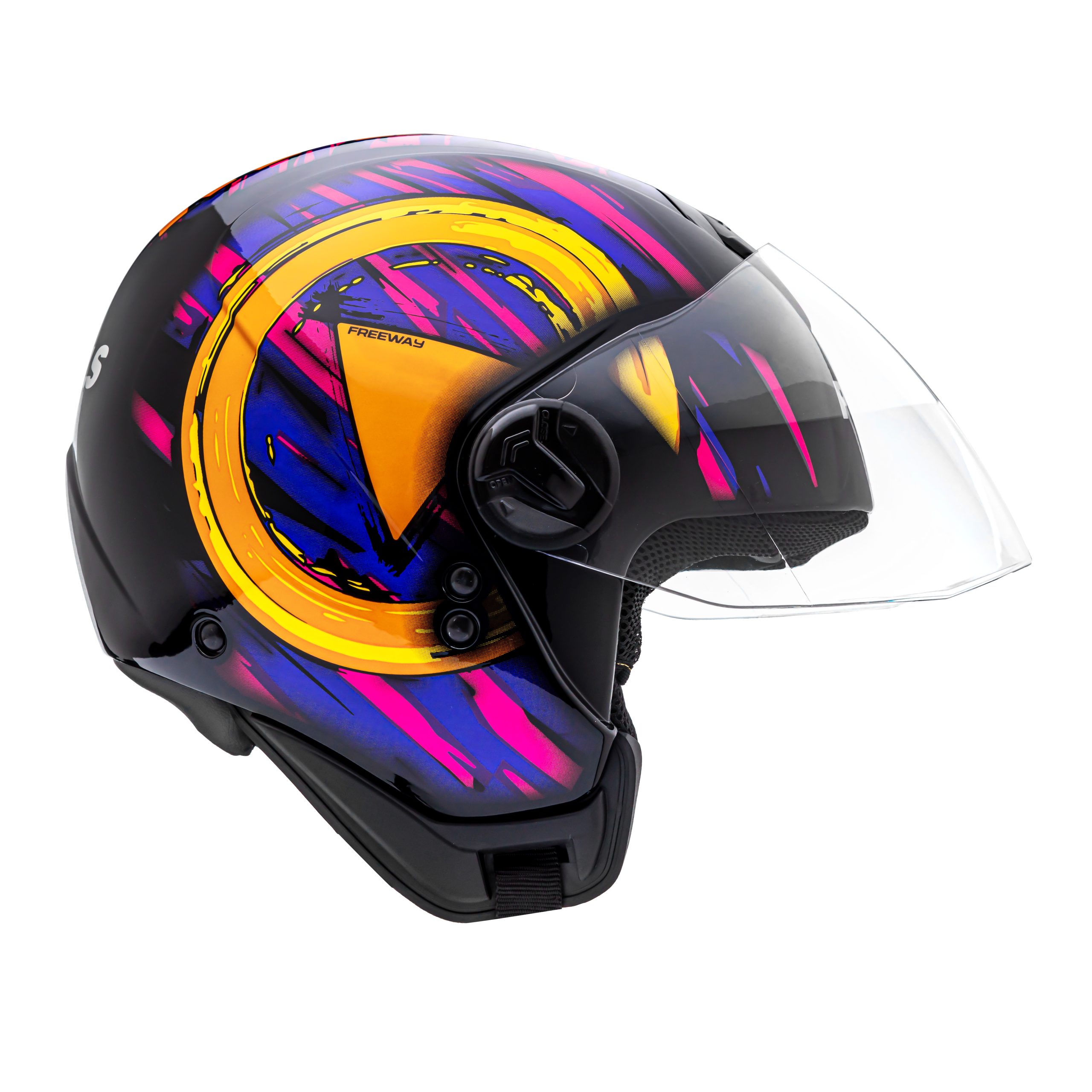 CAPACETE PEELS FREEWAY M-PLAY ROXO COM VISEIRA EXTRA - Imagem 6