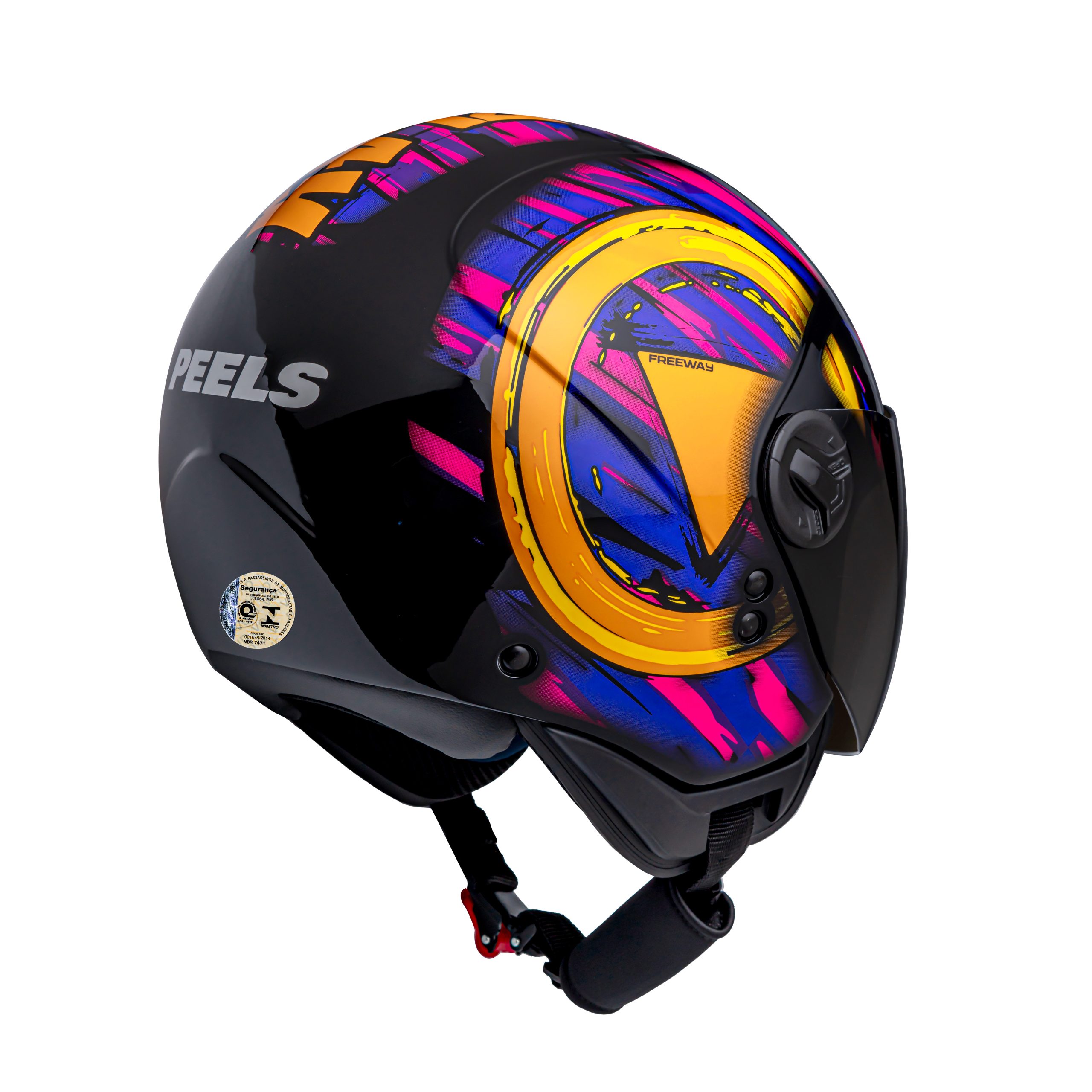 CAPACETE PEELS FREEWAY M-PLAY ROXO COM VISEIRA EXTRA - Imagem 4