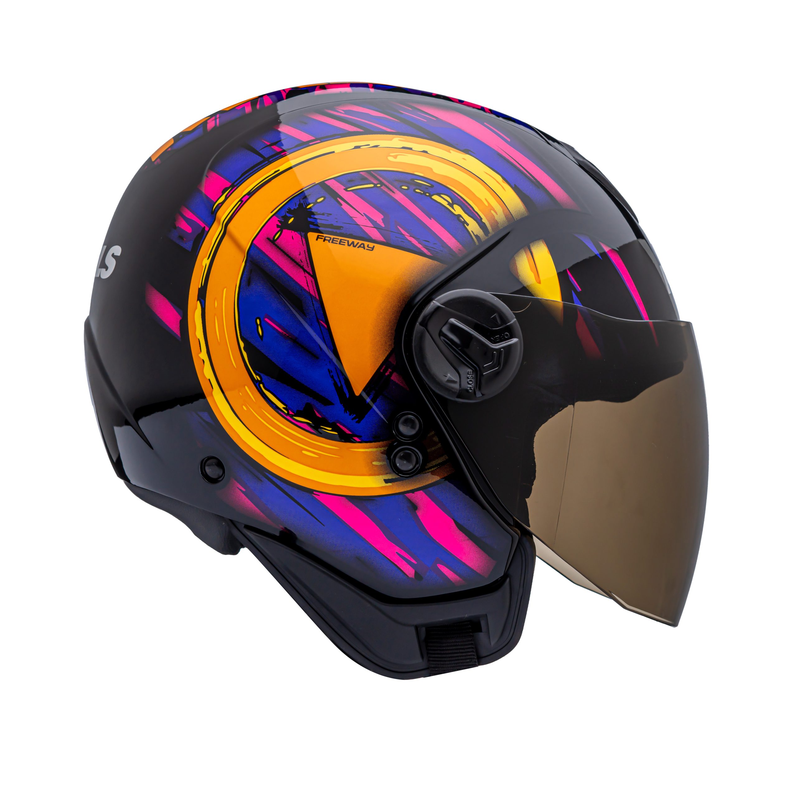 CAPACETE PEELS FREEWAY M-PLAY ROXO COM VISEIRA EXTRA - Imagem 3