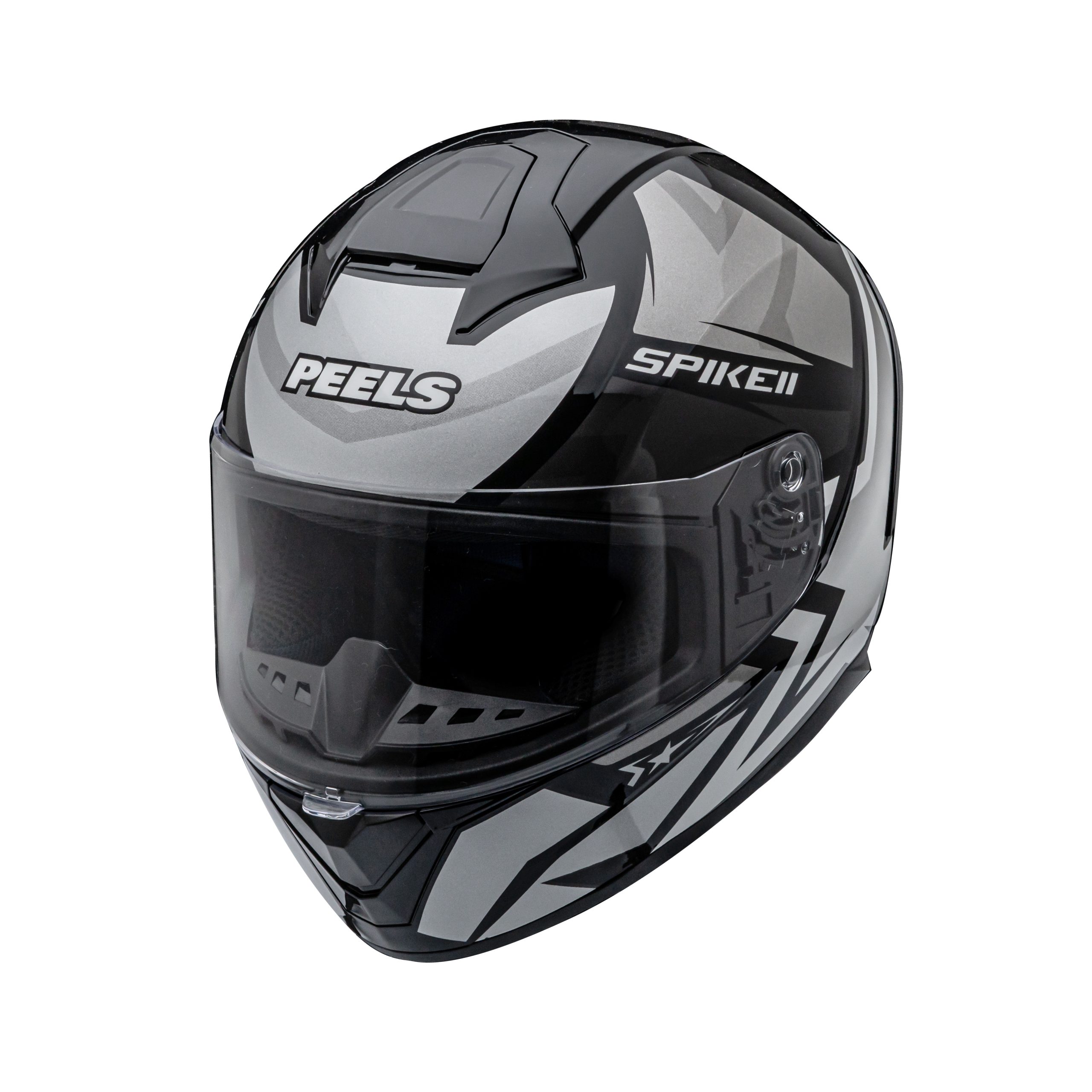 CAPACETE PEELS SPIKE 2 1ST PRETO e Prata BRILHO - Imagem 3