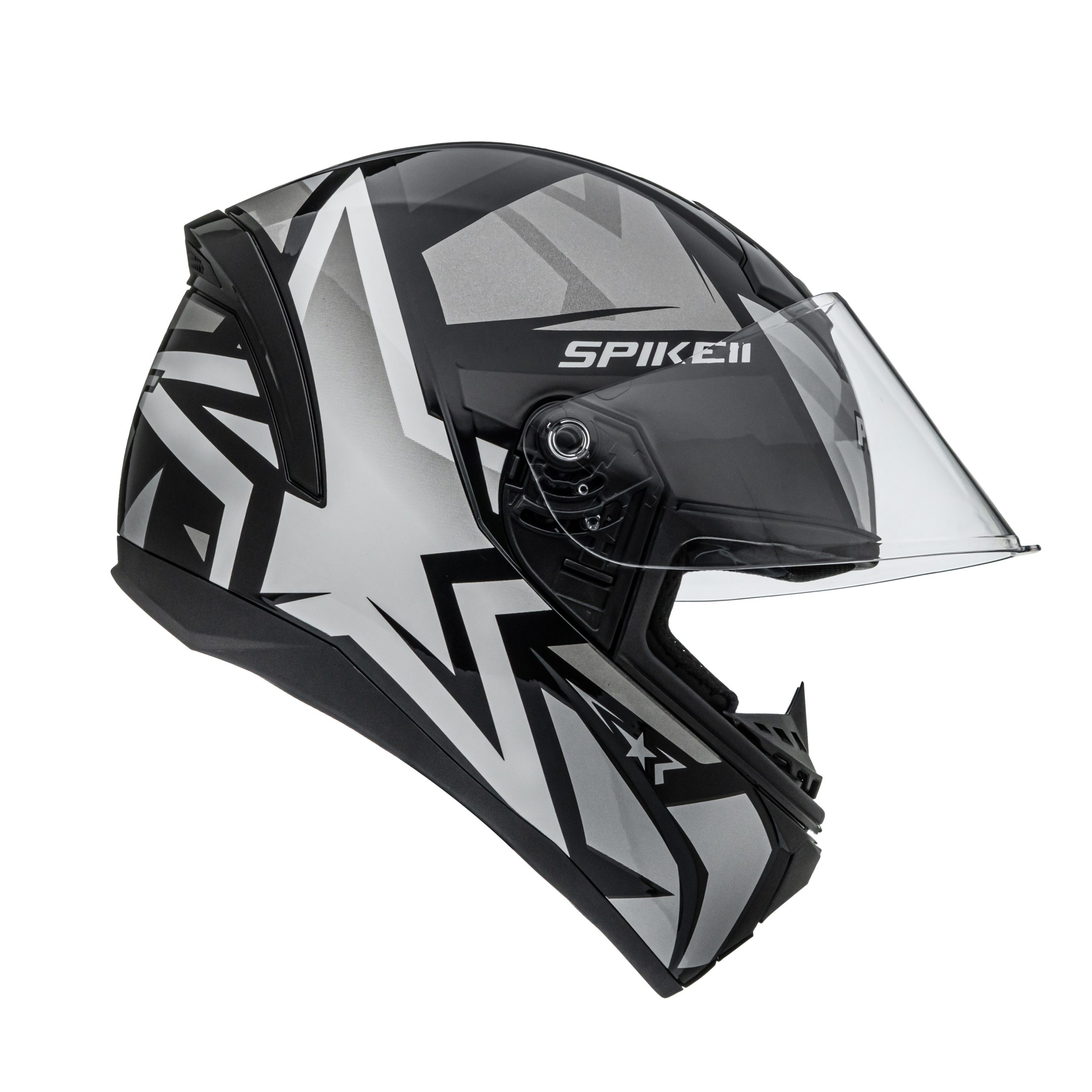 CAPACETE PEELS SPIKE 2 1ST PRETO e Prata BRILHO - Imagem 4