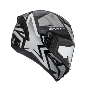 CAPACETE PEELS SPIKE 2 1ST PRETO e Prata BRILHO