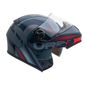 CAPACETE PEELS U-RB2 CLUB CINZA DARK e VERMELHO BRILHO