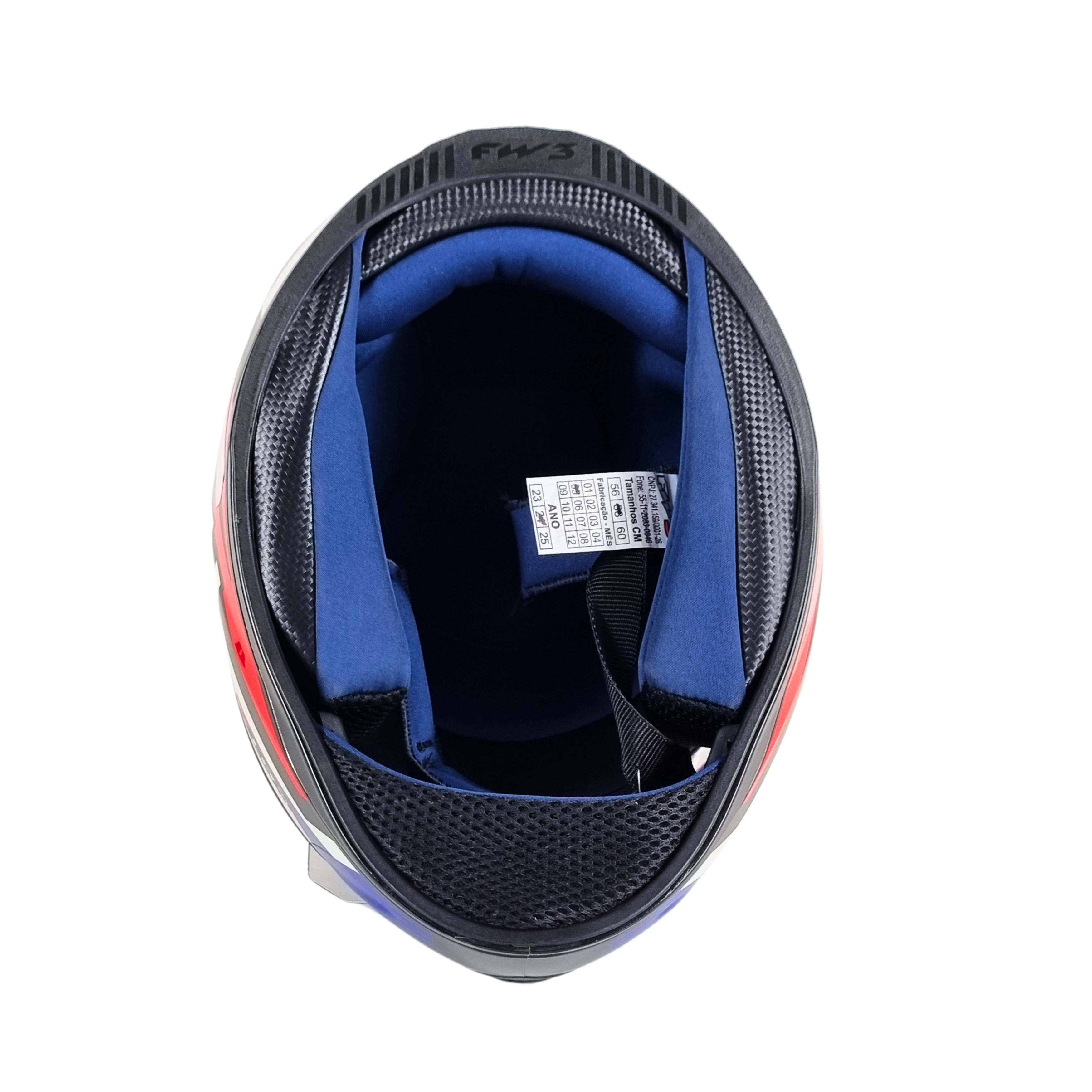 CAPACETE FW3 GTN SUPER VERMELHO COM AZUL - Imagem 3