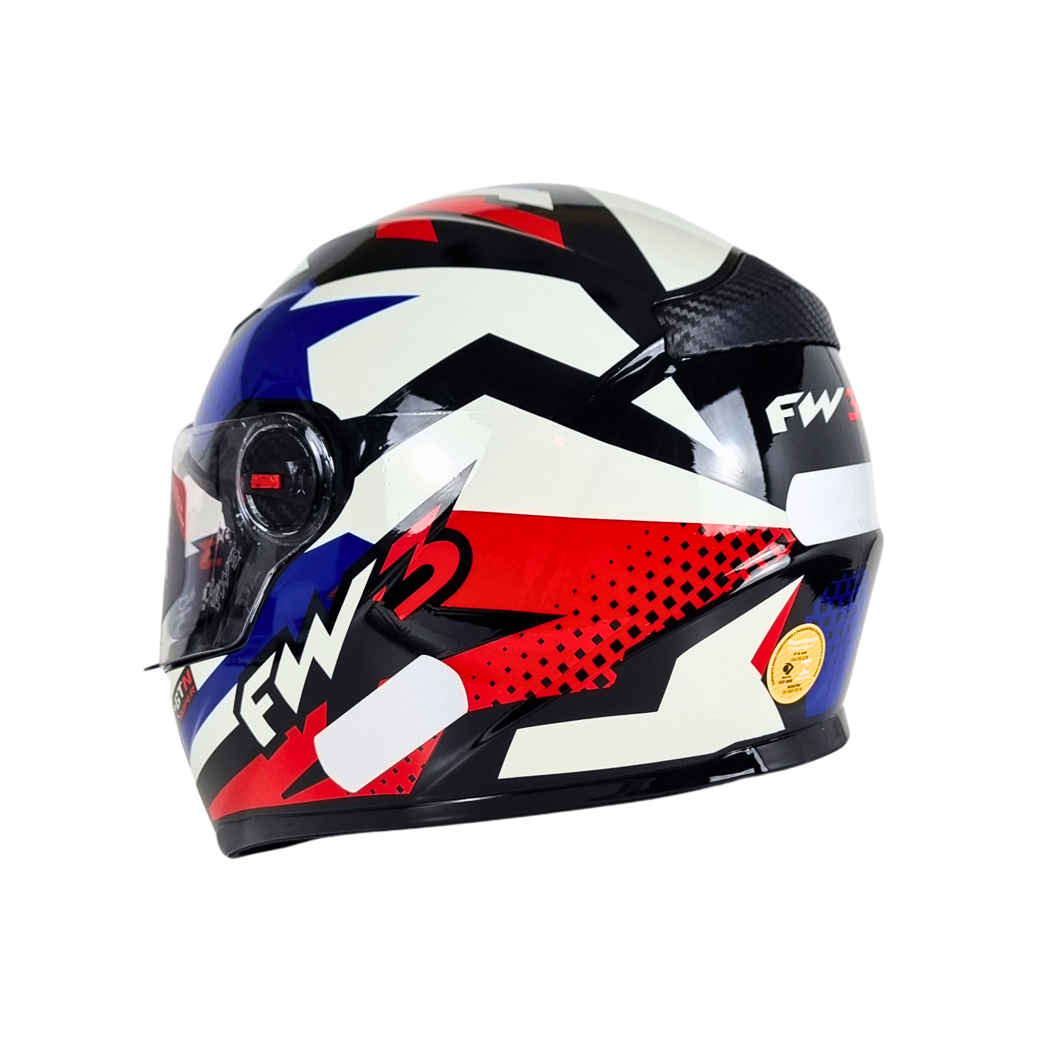CAPACETE FW3 GTN SUPER VERMELHO COM AZUL - Imagem 2