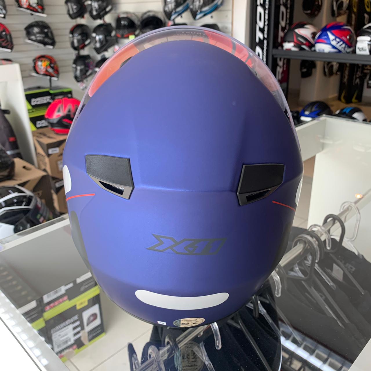 Capacete X11 Trust Solides Azul Fosco - Imagem 3