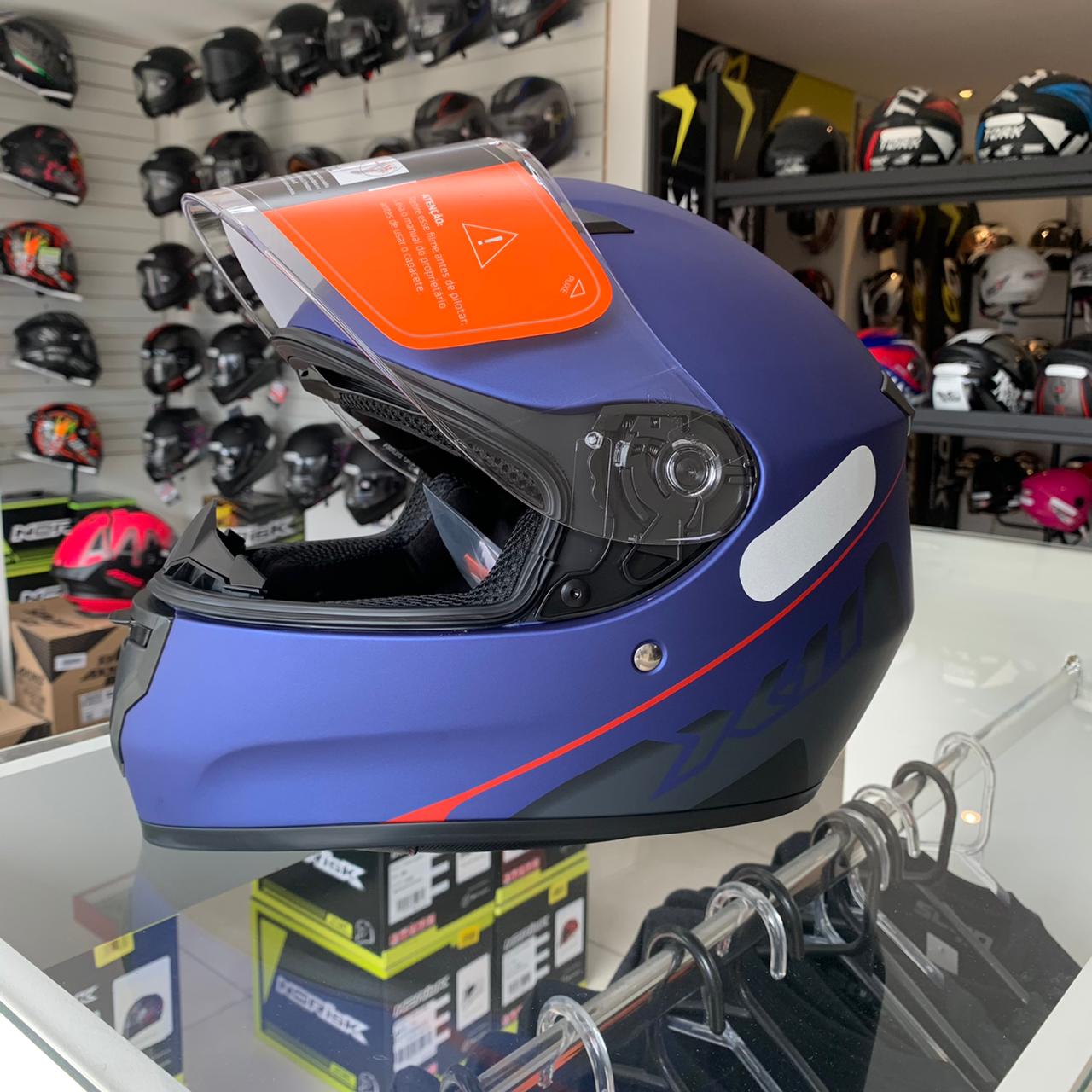 Capacete X11 Trust Solides Azul Fosco - Imagem 4