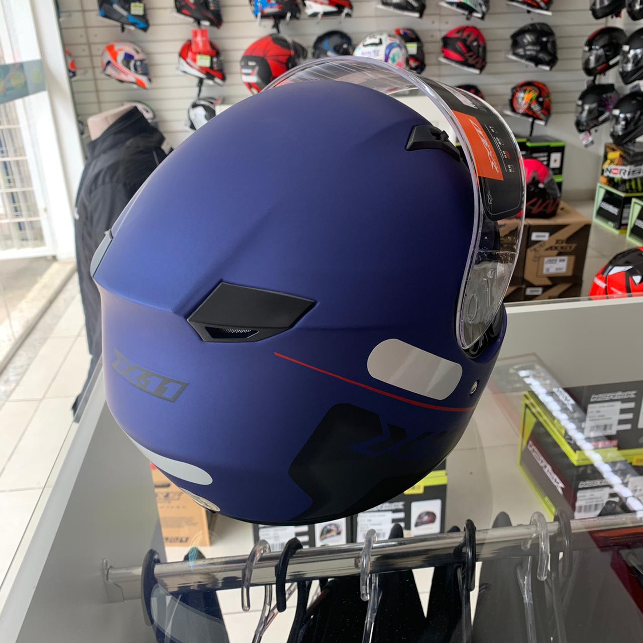 Capacete X11 Trust Solides Azul Fosco - Imagem 5