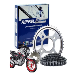 Kit Relação Riffel CB250 Twister 2016 - 2022 Aço 1045