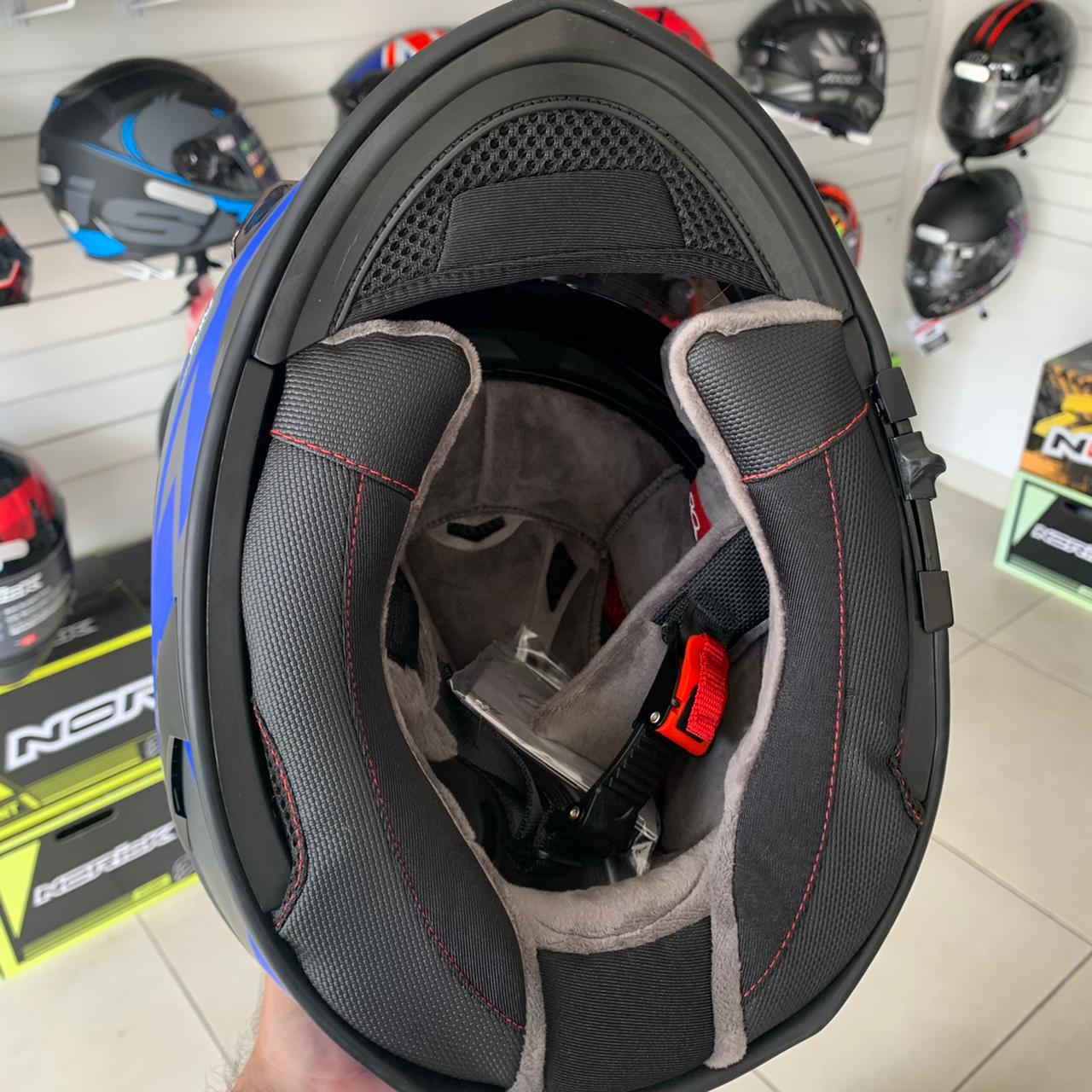 Capacete X11 Revo Pro Surround Azul Fosco C/ Óculos - Imagem 5