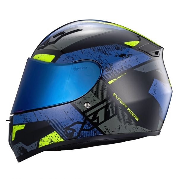 Capacete X11 Trust Pro Ballads Azul com Neon - Imagem 3
