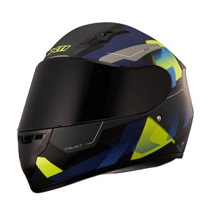 Capacete X11 Trust Pro Transit Azul com Neon Fosco