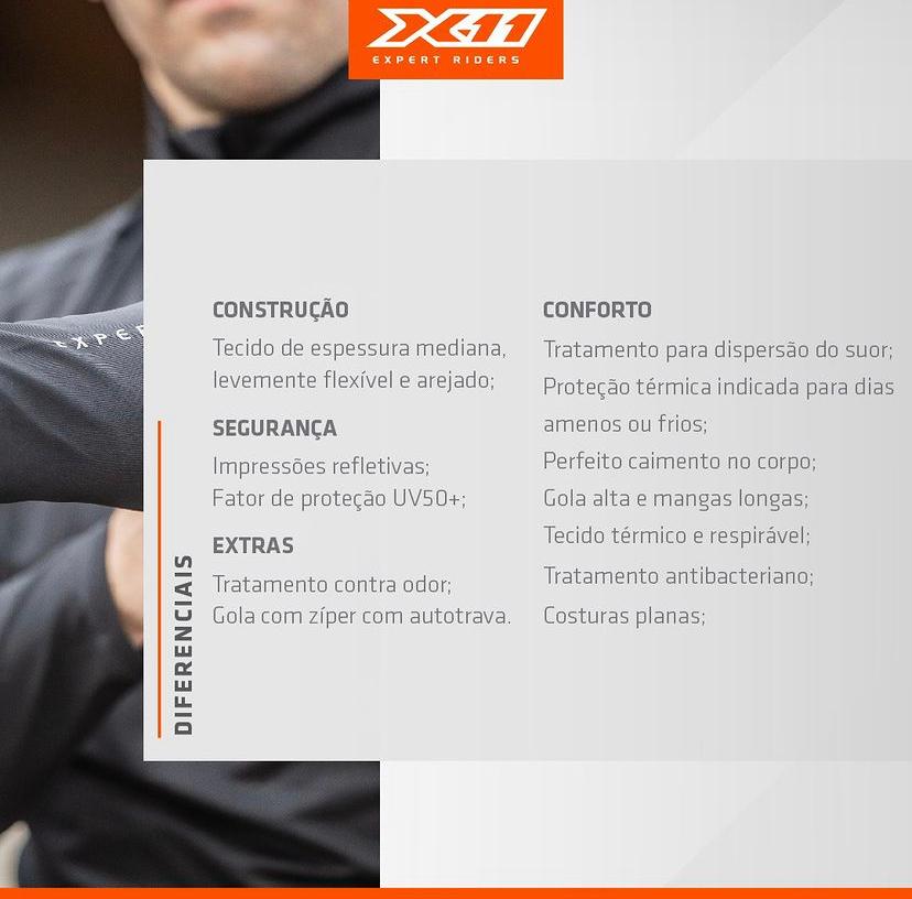 Blusa X11 Climate 2.2 Preta Segunda Pele - Imagem 6