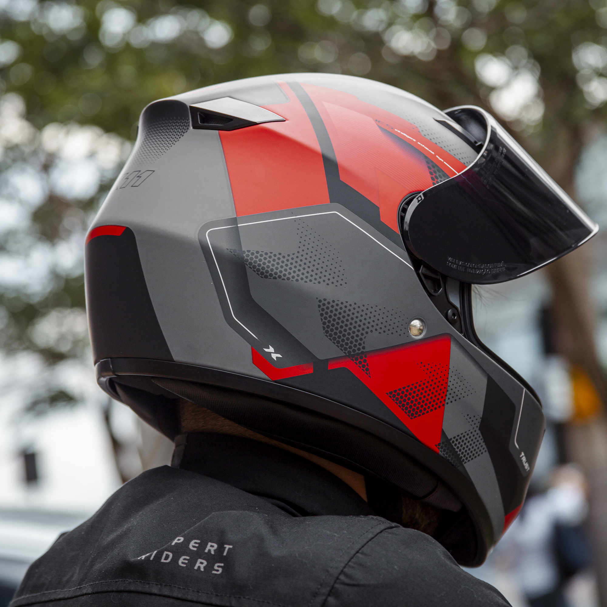 Capacete X11 Trust Pro Transit Vermelho com Cinza Fosco - Imagem 4
