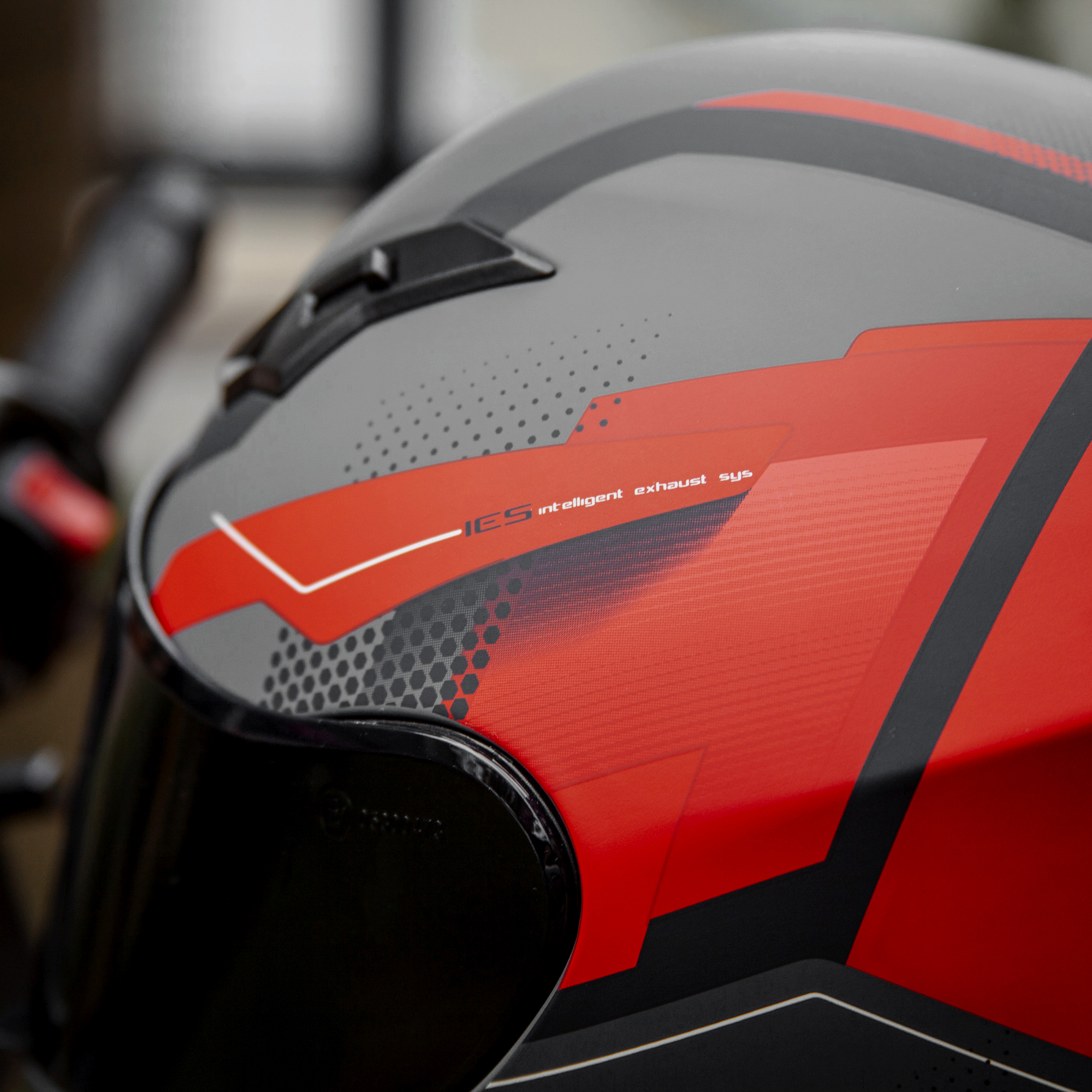 Capacete X11 Trust Pro Transit Vermelho com Cinza Fosco - Imagem 5