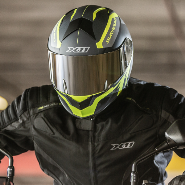 Capacete X11 Revo Pro Surround Neon Fosco C/ Óculos - Imagem 3